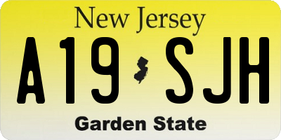 NJ license plate A19SJH