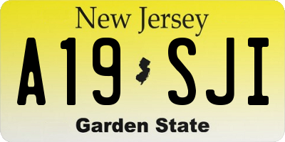 NJ license plate A19SJI