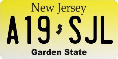 NJ license plate A19SJL