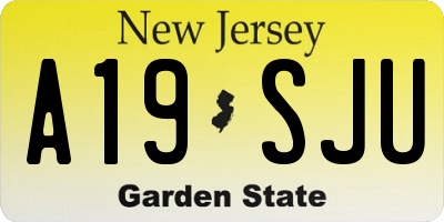 NJ license plate A19SJU
