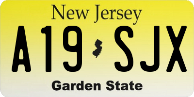 NJ license plate A19SJX