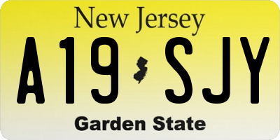 NJ license plate A19SJY