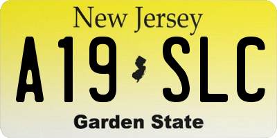 NJ license plate A19SLC