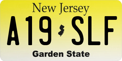 NJ license plate A19SLF
