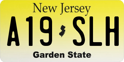 NJ license plate A19SLH