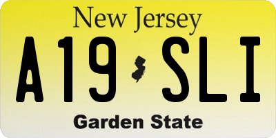 NJ license plate A19SLI