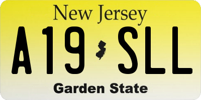 NJ license plate A19SLL