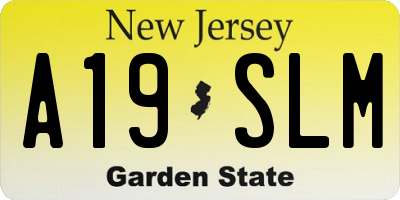 NJ license plate A19SLM