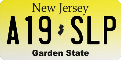 NJ license plate A19SLP