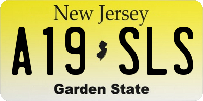 NJ license plate A19SLS