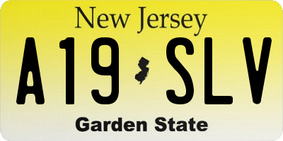 NJ license plate A19SLV