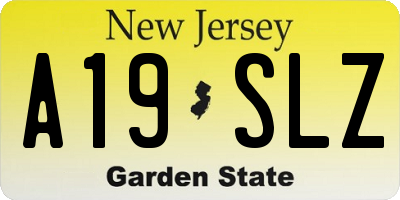 NJ license plate A19SLZ