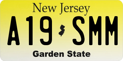 NJ license plate A19SMM