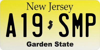 NJ license plate A19SMP