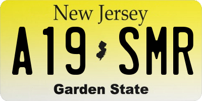 NJ license plate A19SMR