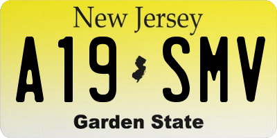 NJ license plate A19SMV