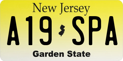 NJ license plate A19SPA