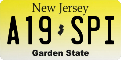 NJ license plate A19SPI