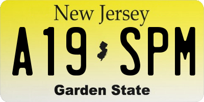 NJ license plate A19SPM