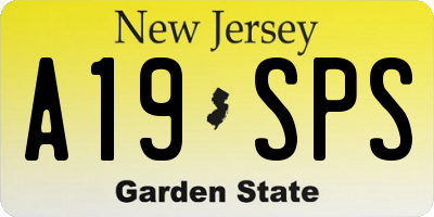 NJ license plate A19SPS