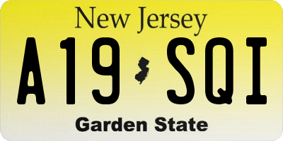 NJ license plate A19SQI