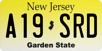 NJ license plate A19SRD