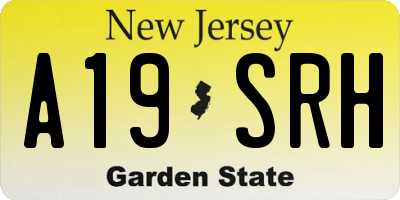NJ license plate A19SRH