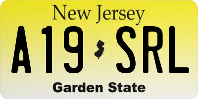 NJ license plate A19SRL