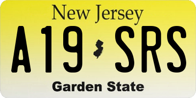 NJ license plate A19SRS