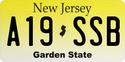 NJ license plate A19SSB