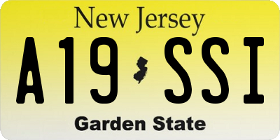 NJ license plate A19SSI