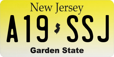 NJ license plate A19SSJ