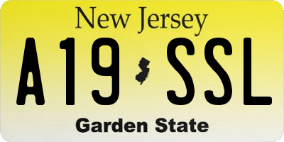 NJ license plate A19SSL