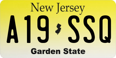 NJ license plate A19SSQ