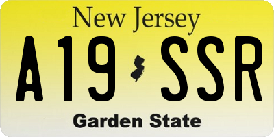 NJ license plate A19SSR