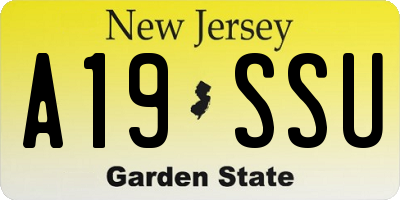 NJ license plate A19SSU