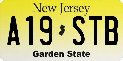 NJ license plate A19STB