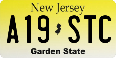 NJ license plate A19STC