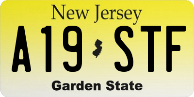 NJ license plate A19STF