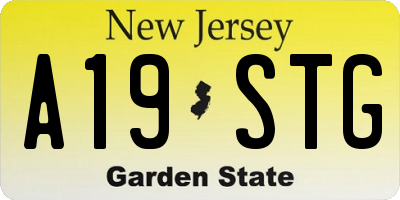 NJ license plate A19STG