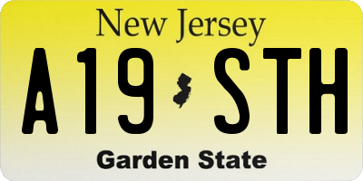 NJ license plate A19STH