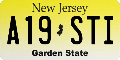 NJ license plate A19STI