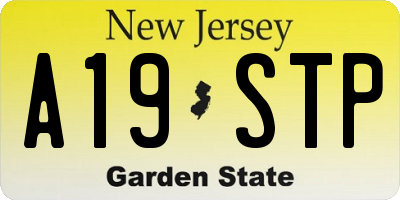 NJ license plate A19STP
