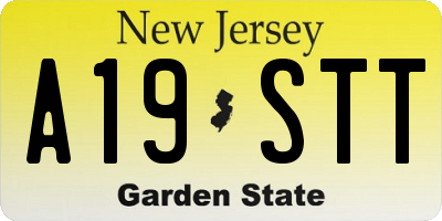 NJ license plate A19STT