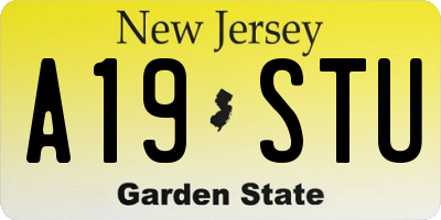 NJ license plate A19STU
