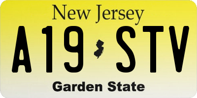 NJ license plate A19STV