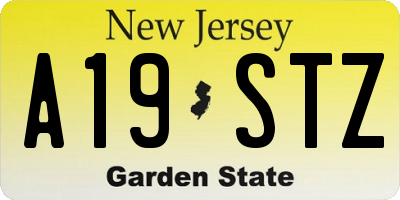 NJ license plate A19STZ