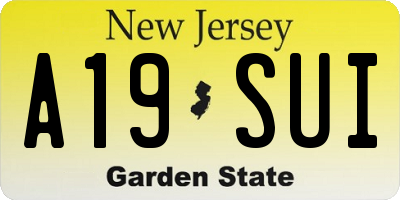NJ license plate A19SUI