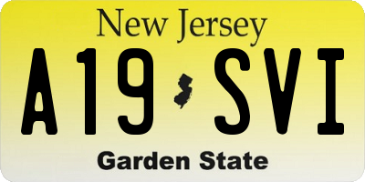 NJ license plate A19SVI