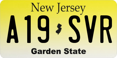 NJ license plate A19SVR